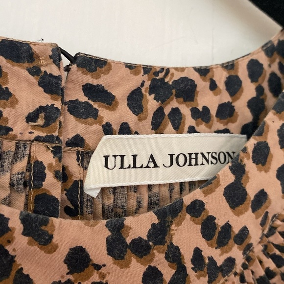 Ulla Johnson Lennie Pleated Cotton Poplin Top Cheetah Print Animal Print Size 0 - Picture 7 of 13